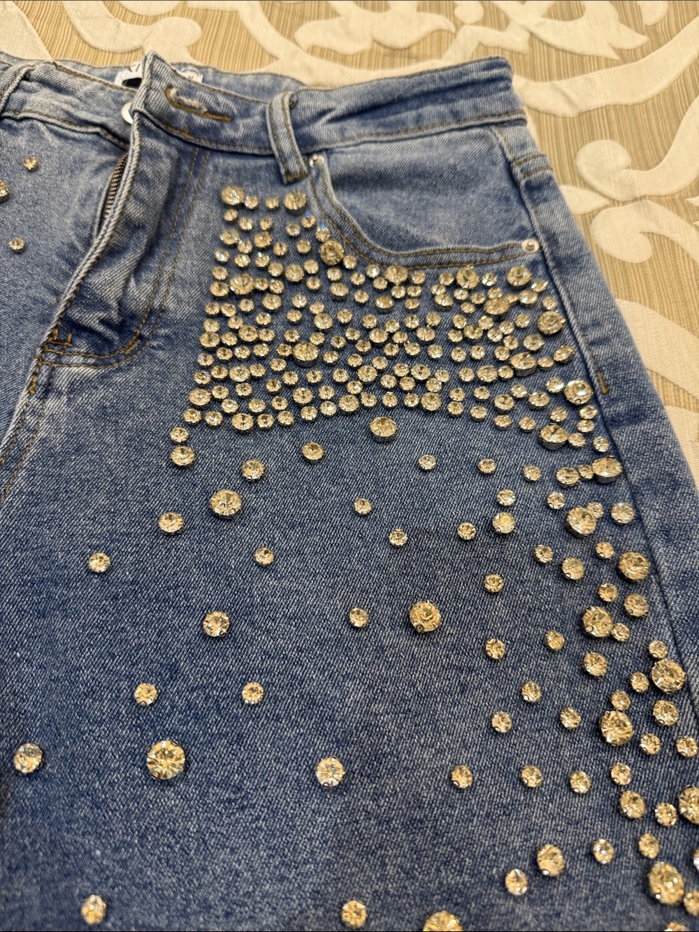 Kiwi Embellished Blue Boyfriend Jeans